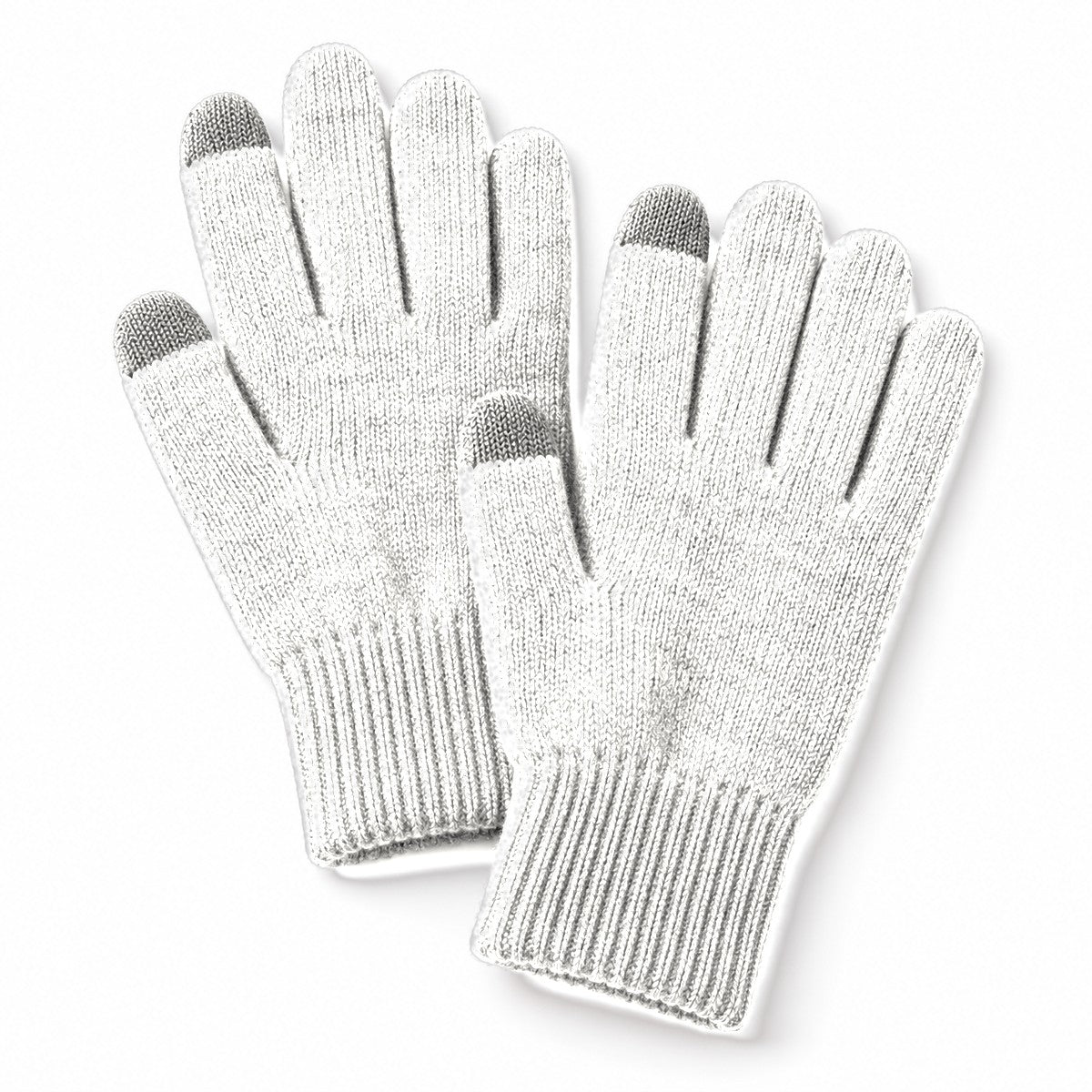 Gants tactiles en maille Polaire blanc