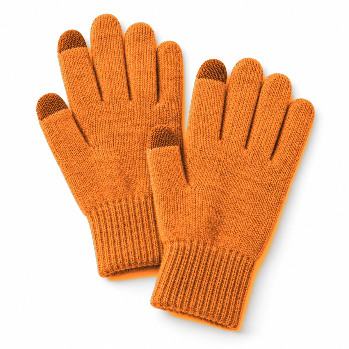 Gants tactiles en maille Polaire orange