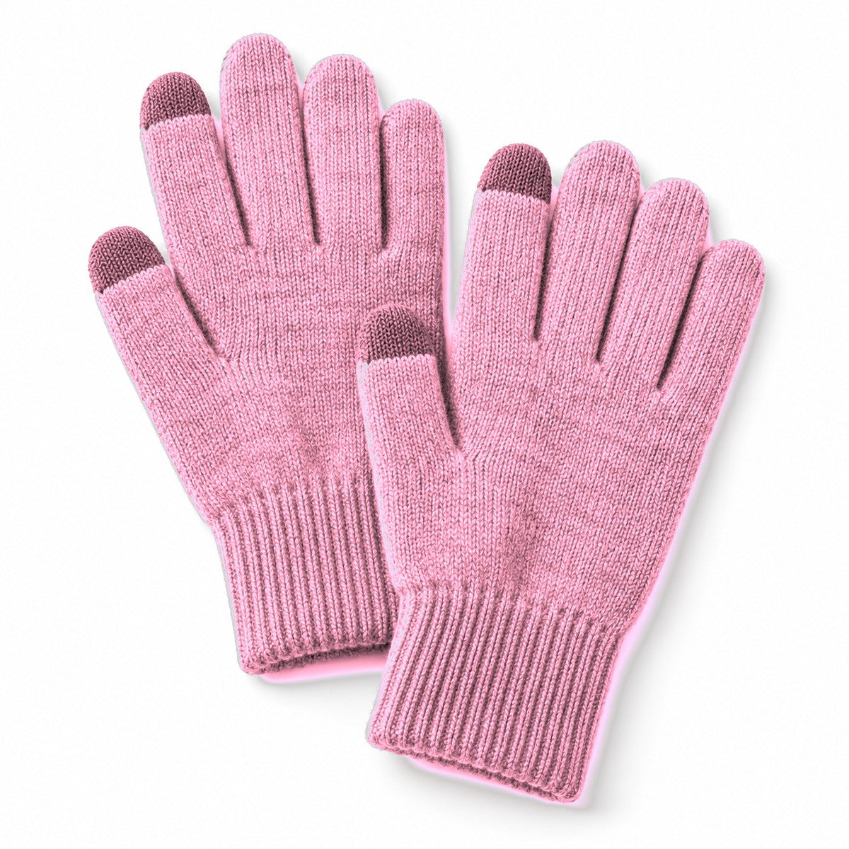 Gants tactiles en maille Polaire rose