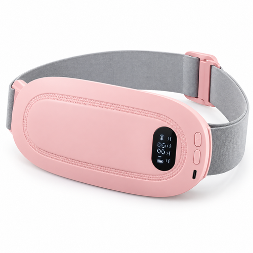 Ceinture chauffante Polaire rose avec écran digital