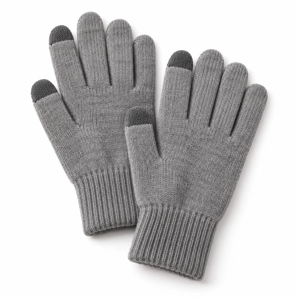 Gants tactiles en maille Polaire gris