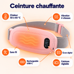 Caractéristiques de la ceinture chauffante Polaire : 50 à 60 °C, vibration 4 vitesses, sans fil, USB-C