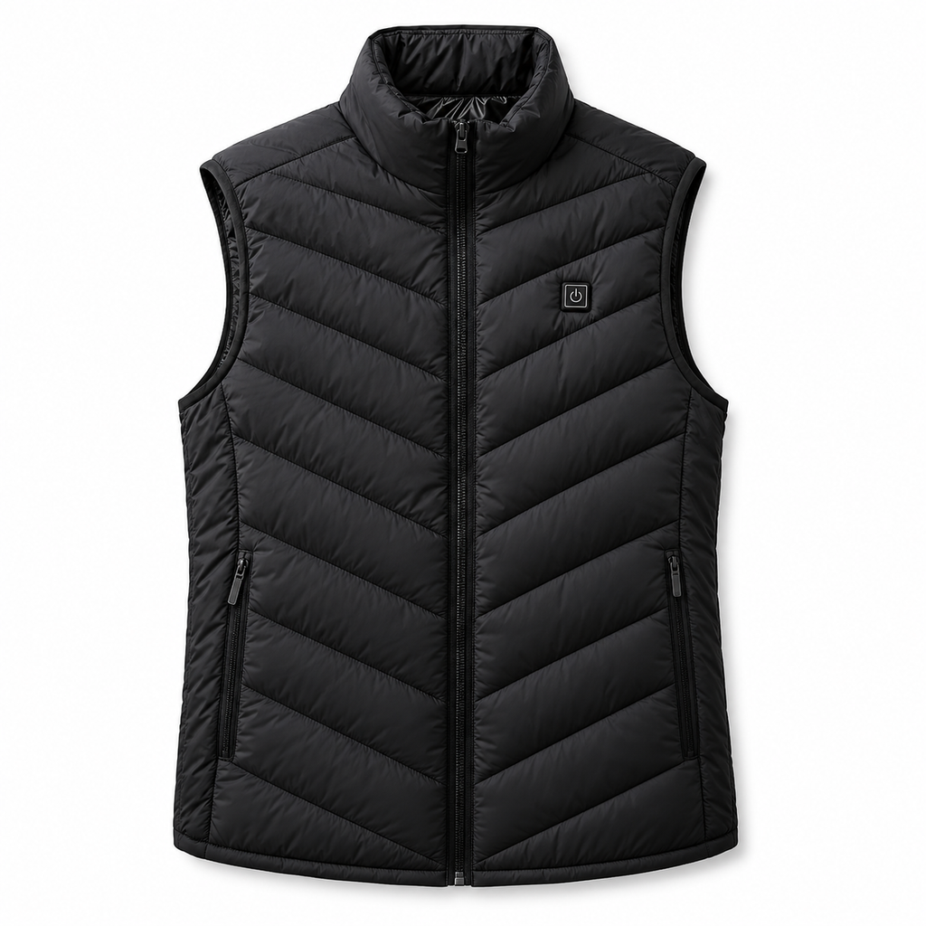 Gilet chauffant USB Polaire noir, vue de face